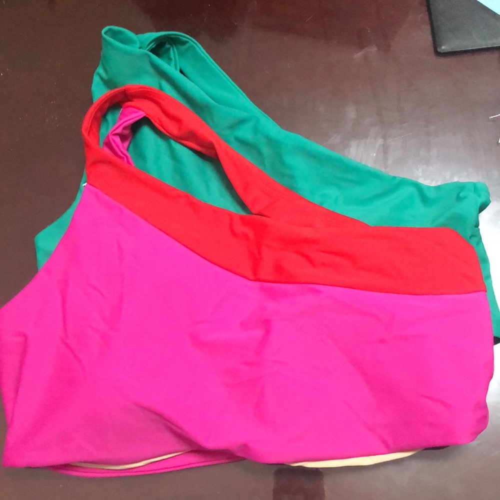 BUNDLE- 2 summer salt one shoulder bikini tops sidestroke& ruched sidestroke